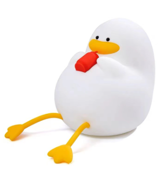 幸福丫硅胶灯人工智能语音声控三挡调光灯USB充电七彩定时小夜灯